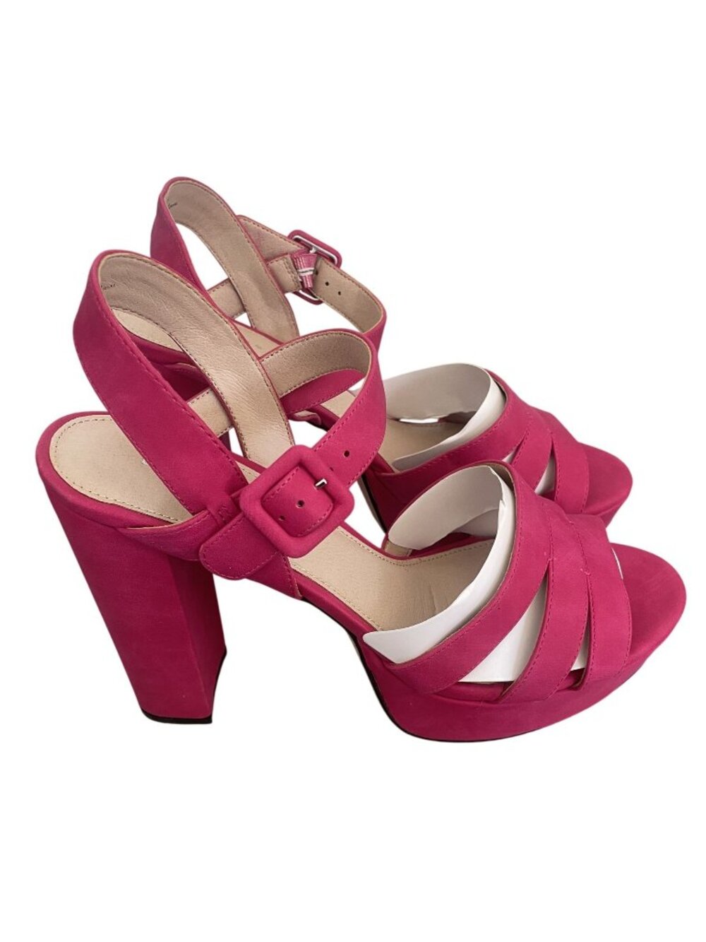 Limelight Womens Block Heel Sandals Size 11 Hot Pink Adjustable Ankle Strap